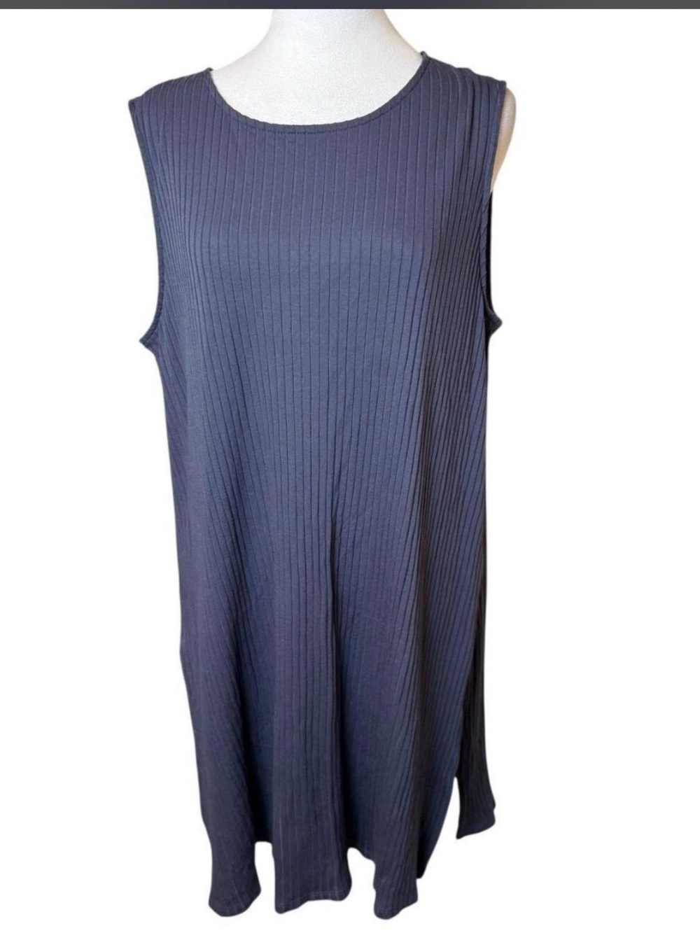 NWOT J. Jill Wearever Sleeveless Ribbed Tunic Top - Light Blue